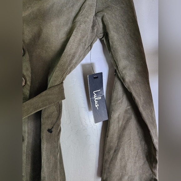 Lulu's Pull Me Close Olive Green Suede Button Up Midi Dress Size Small - Picture 10 of 13